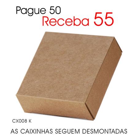 Imagem de 50 Caixas Caixinhas de Papel Kraft p/ Brownies, Doces e Lembrancinhas CX008 K