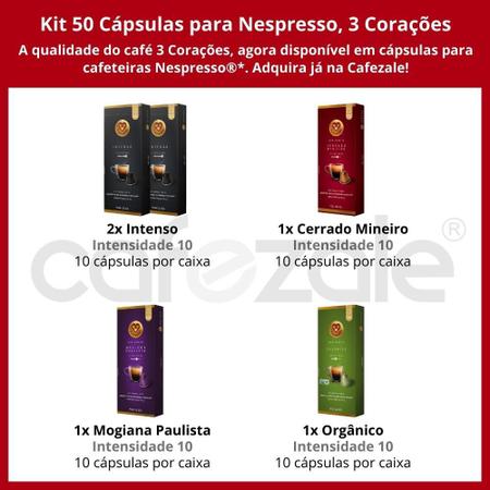 Imagem de 50 Cápsulas para Nespresso, 3 Corações, Café