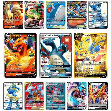 50 Cartas De Pokemon Gx,Ex,Vmax,V sem Repitação/ Proxy - Takara
