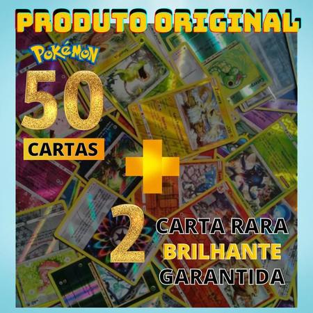 50 Cartas Pokemon Originais Sem Repetições Com 02 Brilhantes/Raras  Garantidas, Magalu Empresas