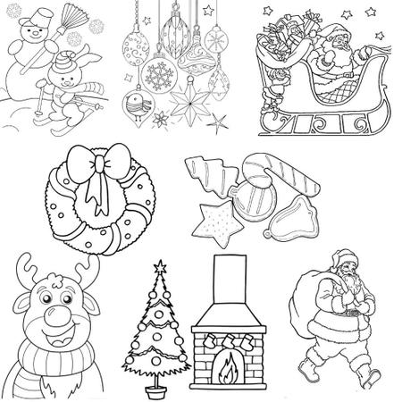 Desenhos de Natal para Colorir em Inglês - Brinquedos de Papel