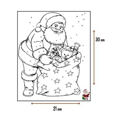 50 Desenhos para colorir De Natal Papai Noel - em folha A4