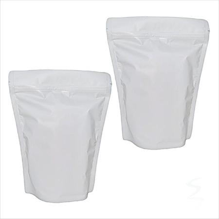 50 Embalagens Sacos Stand Up Pouch Branco Fosco Fecho Zip 17x23 - SANDRA EMBALAGENS Imagem de 50 Embalagens Sacos Stand Up Pouch Branco Fosco Fecho Zip 17x23