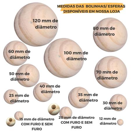 Imagem de 50 Esferas Bolinhas Bolas De Madeira Pinus 40mm