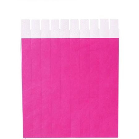 Imagem de 50 Pulseiras Identificação Tyvek Sem Personalização Pink Fluor