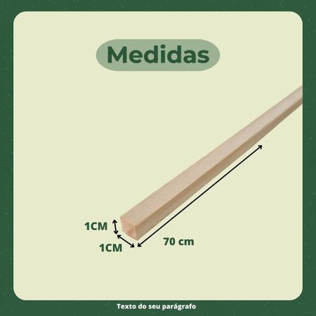 Imagem de 50 Ripas/Sarrafos de 1x1x70 cm Madeira de Pinus