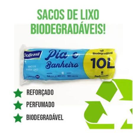 Imagem de 50 Saco de Lixo Perfumado Pia e Banheiro 10 Litros Branco