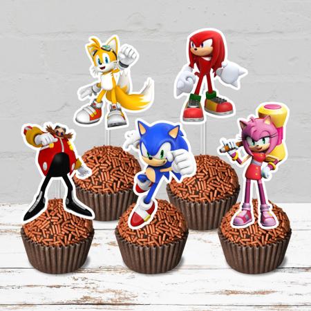 Imagem de 50 Tags Toppers Para Doces Docinho Sonic