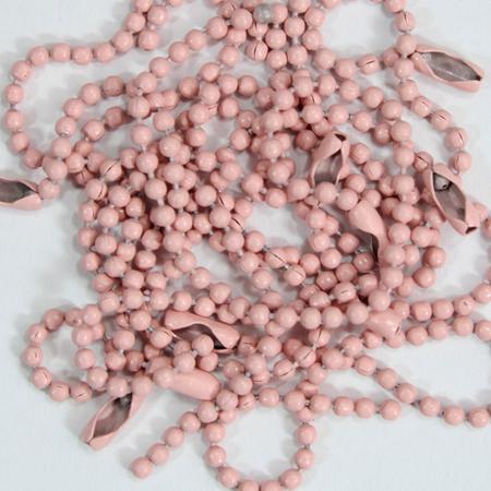 Imagem de 50 Unidades Rosa Bebe Corrente De Bolinha Para Chaveiro 12 Centímetros + Canoa