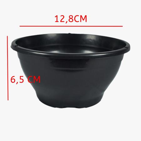 Imagem de 50 Vasos plastico pequeno redondo Cuia 13 volume de 500 Ml Cor Preta