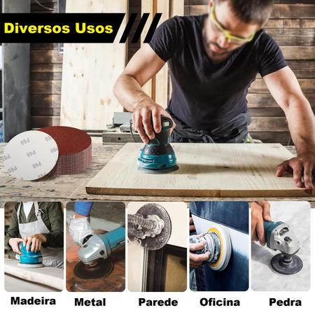 Imagem de 50 X Lixas Disco Grão Liso 7 Polegadas 180mm Lixadeira Politriz KaQi