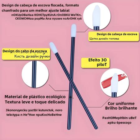 Imagem de 500 Unidades de Varinhas Labiais Descartáveis - Aplicador de Batom e Brilho Labial