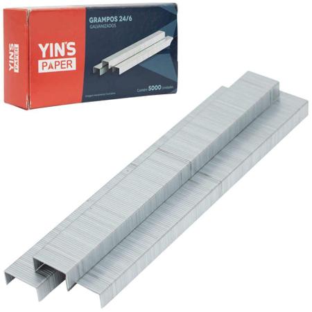 5000 Grampos Galvanizados para Grampeador 24/6 na Caixa Yins YP7169 - Yins Paper Imagem de 5000 Grampos Galvanizados para Grampeador 24/6 na Caixa Yins YP7169 - Yins Paper