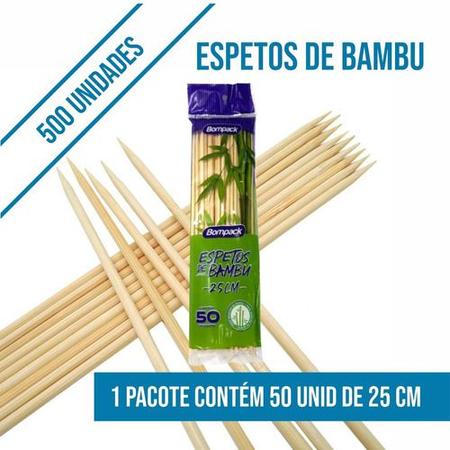 Imagem de 5000 Palitos De Bambu Espeto P/ Churrasco 25cm Talge - Forte
