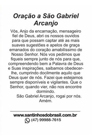 5000 Santinho São Gabriel Arcanjo (oração no verso) - 7x10 cm - Santinhos do Brasil Imagem de 5000 Santinho São Gabriel Arcanjo (oração no verso) - 7x10 cm