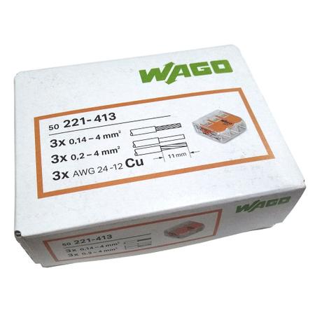 50un Conector Wago 221-612 2 vias 41A/450V Emenda Derivação Ideal para  Chuveiro Original Caixa Fechada e Lacrada - Conectores Elétricos - Magazine  Luiza