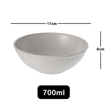 Imagem de 50un Tigela bowl 700ml salada petiscos Cinza Petra 17cm