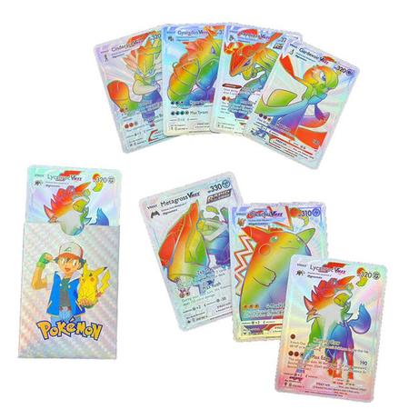 55 Cartas de Pokémon Prateadas Impermeável Deck de Cartinhas no