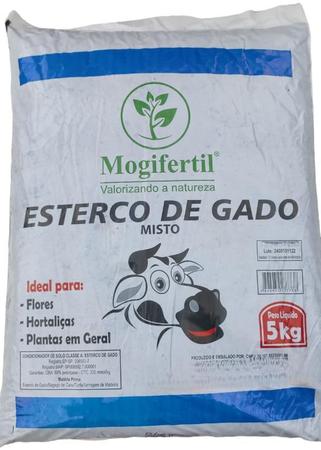 Imagem de 5Kg Esterco Bovino/Gado Adubo Curral Orgânico Seco Mogifertil