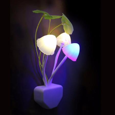 Imagem de 5un Luminária Abajur Infantil Led Cogumelos Sensor Noturno Automático