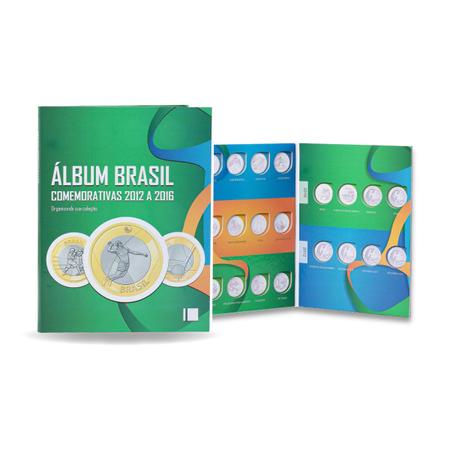 Imagem de 6 álbuns para coleção de moedas brasileiras 1854 a 2035 cruzado , cruzeiro , real , réis + olimpíadas 2012 a 2016