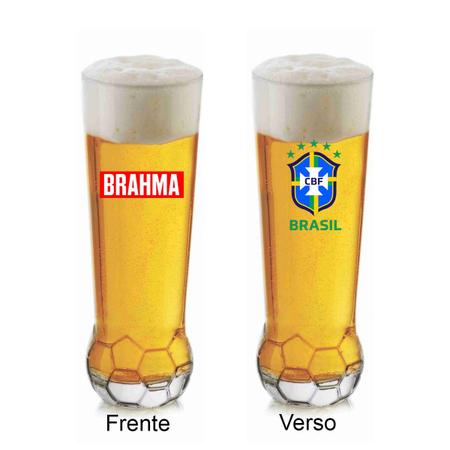 Imagem de 6 Copos Bola Seleção Brasileira Copa Do Mundo Brahma 420mla