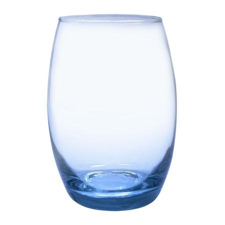 Kit 2 jogo copo vidro viena luxo redondo azul colorido 450ml casa linda