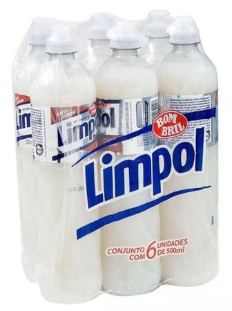Imagem de 6 Detergente Líquido Coco frasco 500ml - Limpol