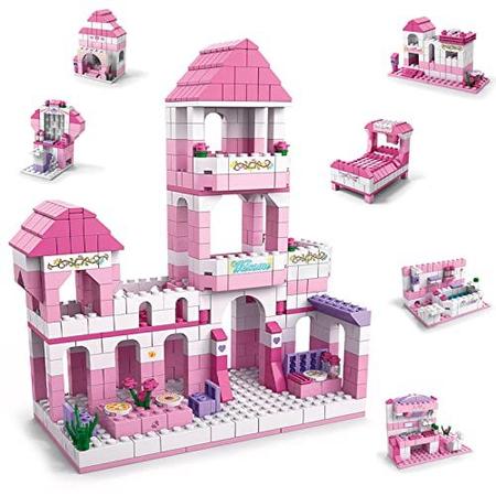 6-em-1 meninas princesa castelo blocos de construção compatíveis com Lego,  1000pcs brinquedos cor-de-rosa palácio do rei tijolos de banquete  brinquedos para meninas 6-12 construção Play Set brinquedos educacionais  para crianças - libergarden 