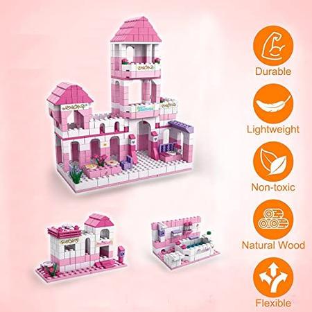 6-em-1 meninas princesa castelo blocos de construção compatíveis com Lego,  1000pcs brinquedos cor-de-rosa palácio do rei tijolos de banquete  brinquedos para meninas 6-12 construção Play Set brinquedos educacionais  para crianças - libergarden 