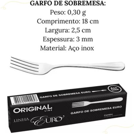 Garfo de Sobremesa de Inox 17cm America Original Line SL0206