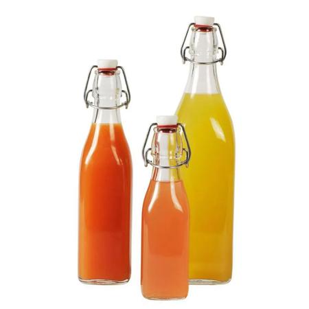 Imagem de 6 Garrafa Vidro Italiana 500ml Hermética Swing Sucos Drinks