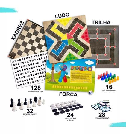 Jogo Tabuleiro 6 Em 1 Xadrez Dama Trilha Clássicos Infantil - Pais & Filhos  - Jogo de Dominó, Dama e Xadrez - Magazine Luiza