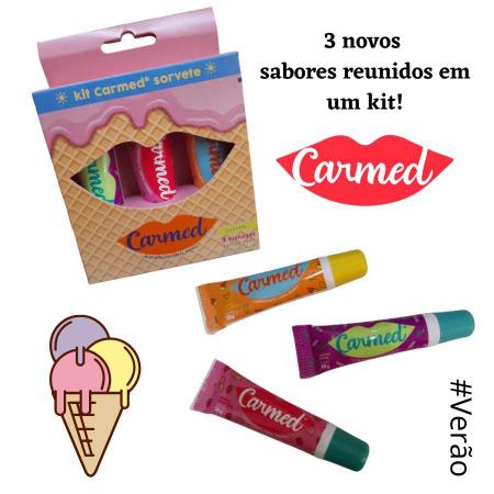 Kit Hidratante Labial Carmed Sorvete Uva + Tangerina + Morango 10g Cada -  Drogaria Sao Paulo