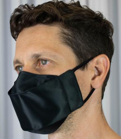 Imagem de 6 Máscaras 3D Com Nano Tecnologia Delfim Protect com clipe nasal preta