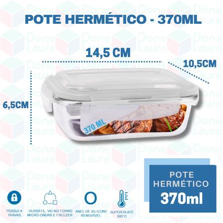 Imagem de 6 Pote Hermetico 370ML Retangular Pequeno Papinha Geladeira