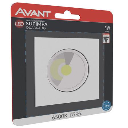 6 Spot Supimpa Quadrado Embutir 5w Luz Branca 6500k Bivolt Avant Imagem de 6 Spot Supimpa Quadrado Embutir 5w Luz Branca 6500k Bivolt Avant