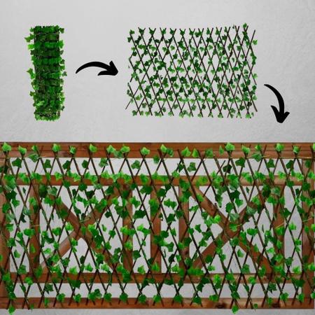 5 Treliças Extensíveis Folhagens Artificiais P/ Muro Inglês