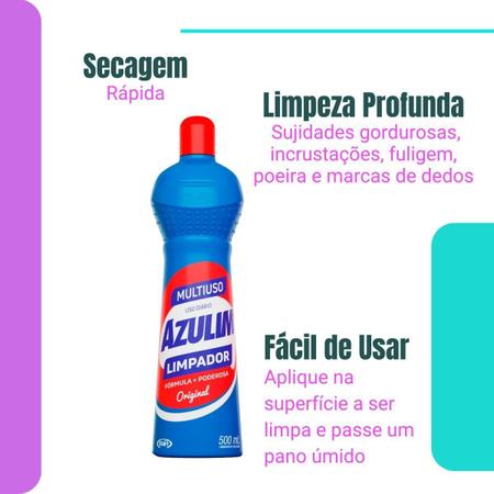 Imagem de 6 Unidades Limpador Multiuso 500ml Azulim Original  