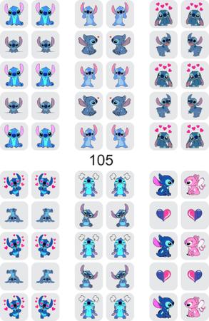 Imagem de 60 Adesivos para  Unha 3D Lilo Stitch