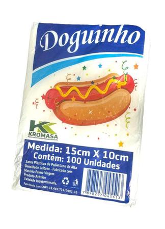 Imagem de 600 Sacos Plástico para Mini Hot Dog 15cm de Largura x 10cm