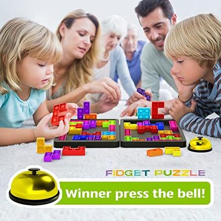 66pcs Fidget Puzzle Games Set, 2 Pop Puzzles Board com Moedas de Dados  Bell, Jogo Pop Bubble Brinquedos Sensoriais para Crianças e Adultos  Autistas, Jogos de Tabuleiro Popper para Crianças 8-12 