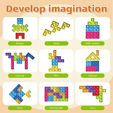 66pcs Fidget Puzzle Games Set, 2 Pop Puzzles Board com Moedas de Dados  Bell, Jogo Pop Bubble Brinquedos Sensoriais para Crianças e Adultos  Autistas, Jogos de Tabuleiro Popper para Crianças 8-12 