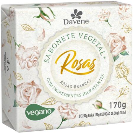 Imagem de 6UN Sabonete Vegetal Rosas Brancas 170G Davene