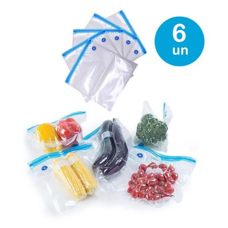6un sacos vácuo organizador conservar alimentos embalagem M - Unyhome - Saco  a Vácuo - Magazine Luiza