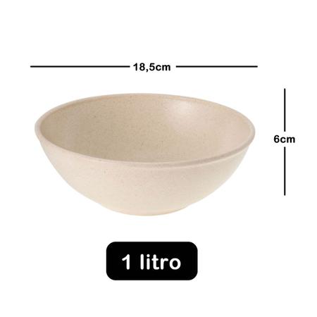 Imagem de 6un Tigela bowl 1lt salada petiscos Bege 18,5cm