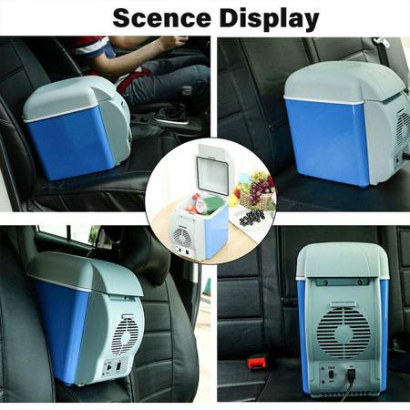 Imagem de 7.5l pequeno frigorífico freezer 12v mini portátil refrigerador do carro compressor aquecedor para escritório em casa mo