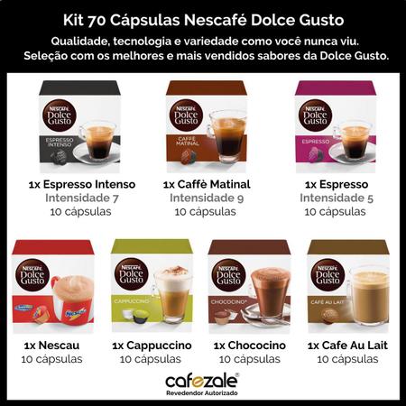 Imagem de 70 Capsulas Dolce Gusto, Capsula Café, Espresso, Nescau, Cappuccino, Chococino, Café Au Lait