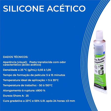 Imagem de 8 Adesivos Silicone Acético Construção Veda Porta Janelas 50g