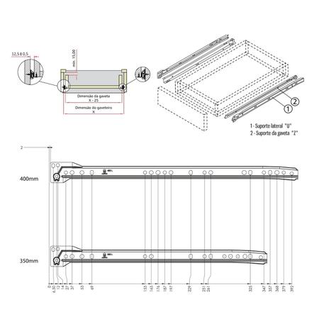 Imagem de 8 Corrediça de 35cm  350mm 4 PAR Gaveta Moveis Armário Trilho Reforçada Corredica Gavetas Corrediças Armario 4 Pares Branco Branca